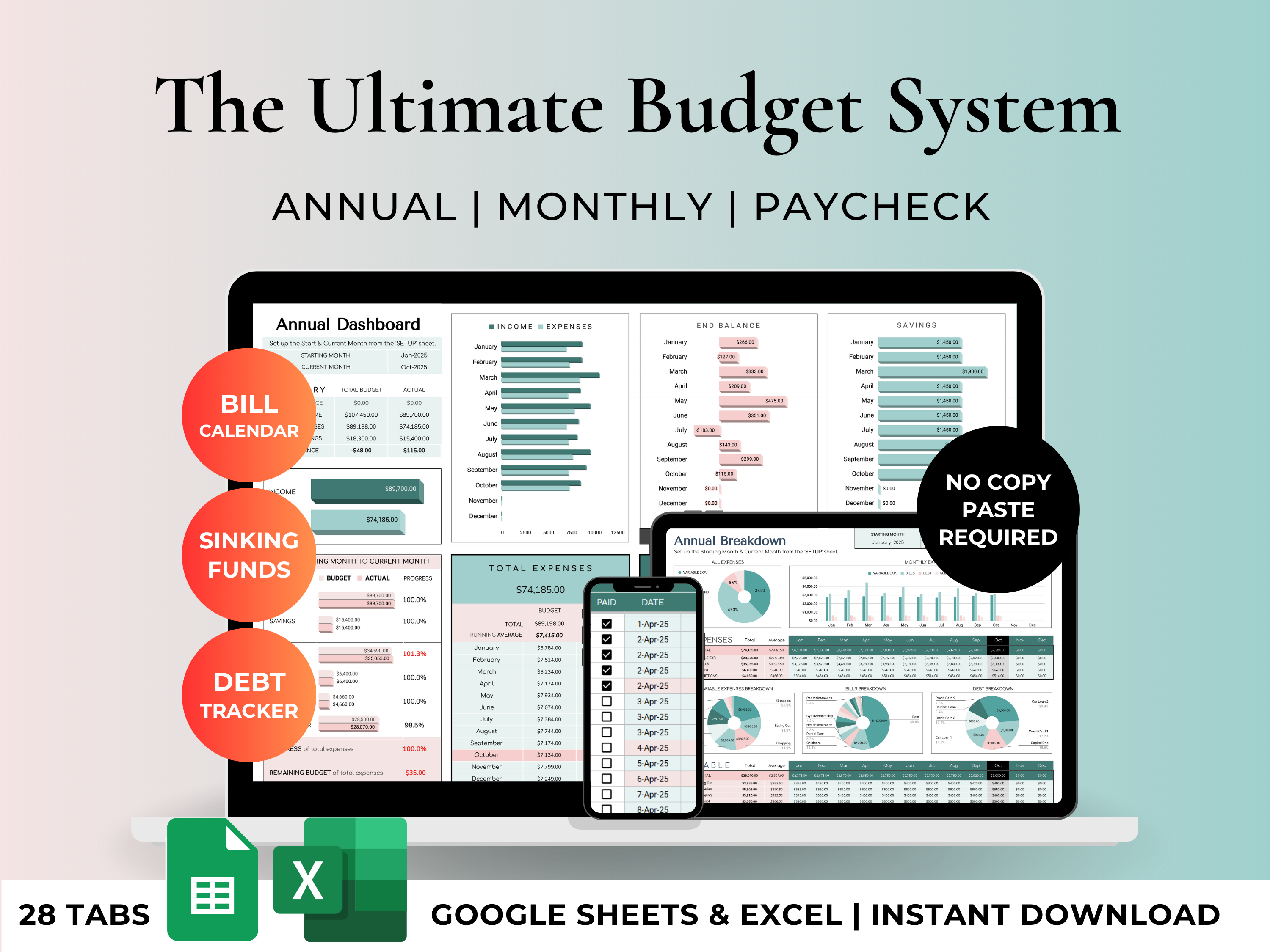 The Ultimate Budget System  - Teal Green