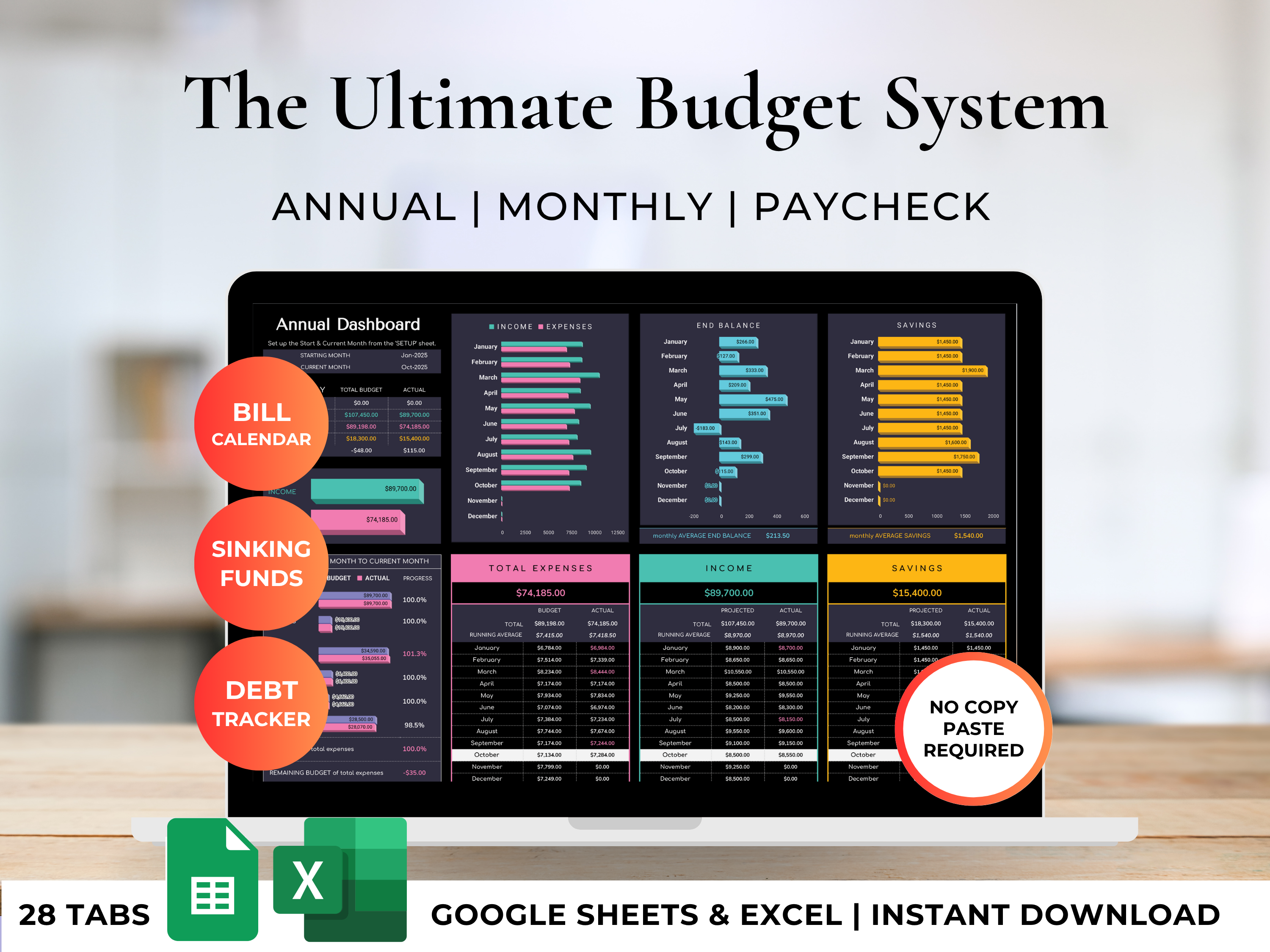 The Ultimate Budget System - Dark Mode