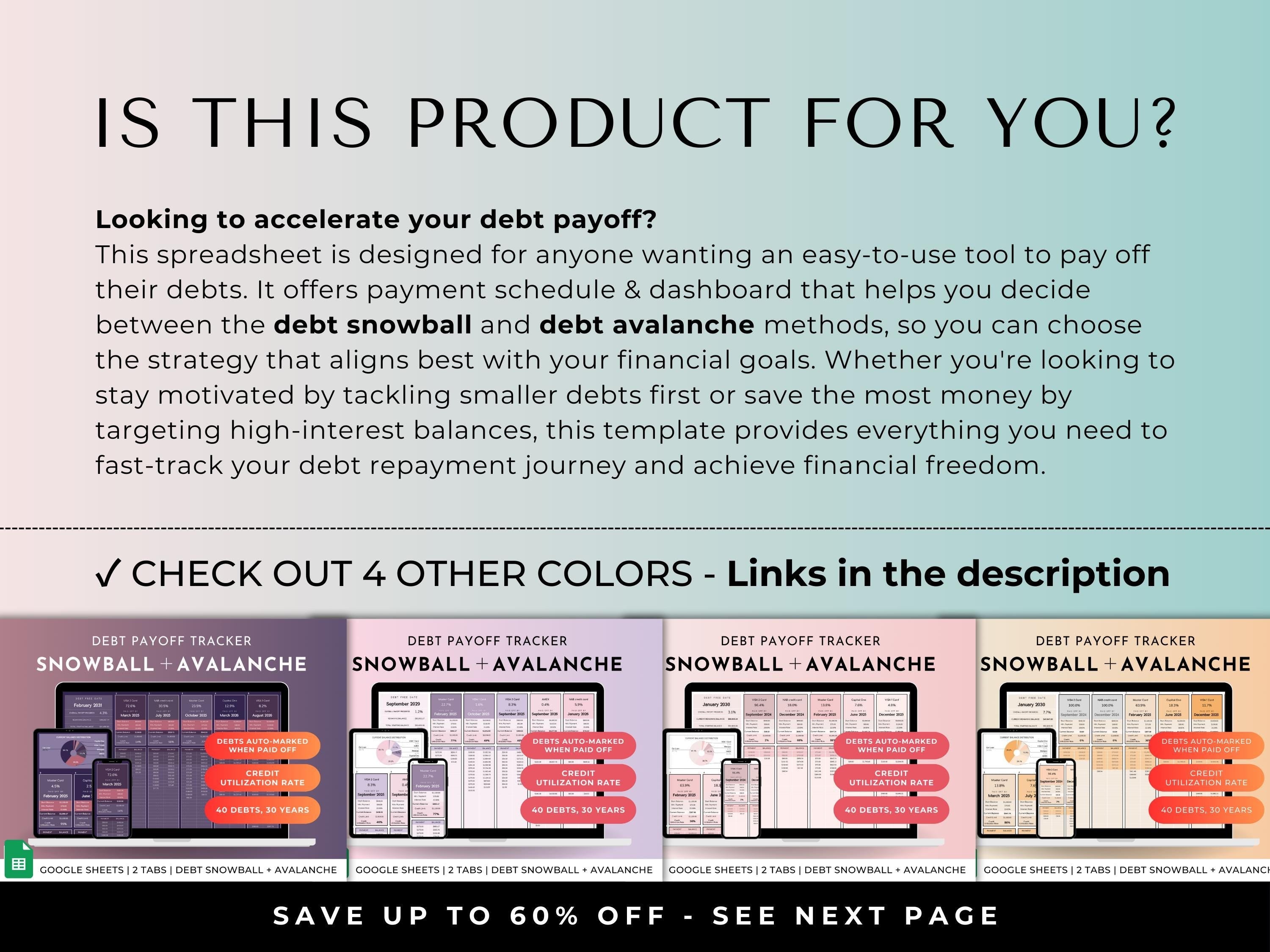 The Complete Debt Payoff Planner- Teal Green