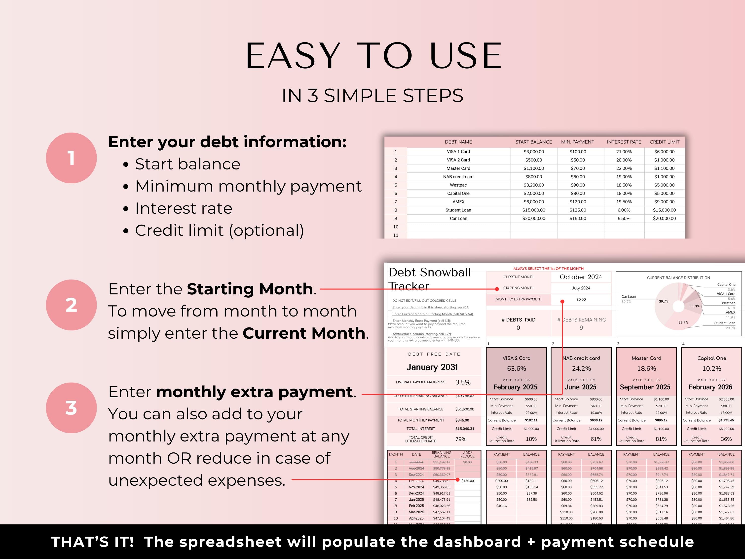 The Complete Debt Payoff Planner - Pink