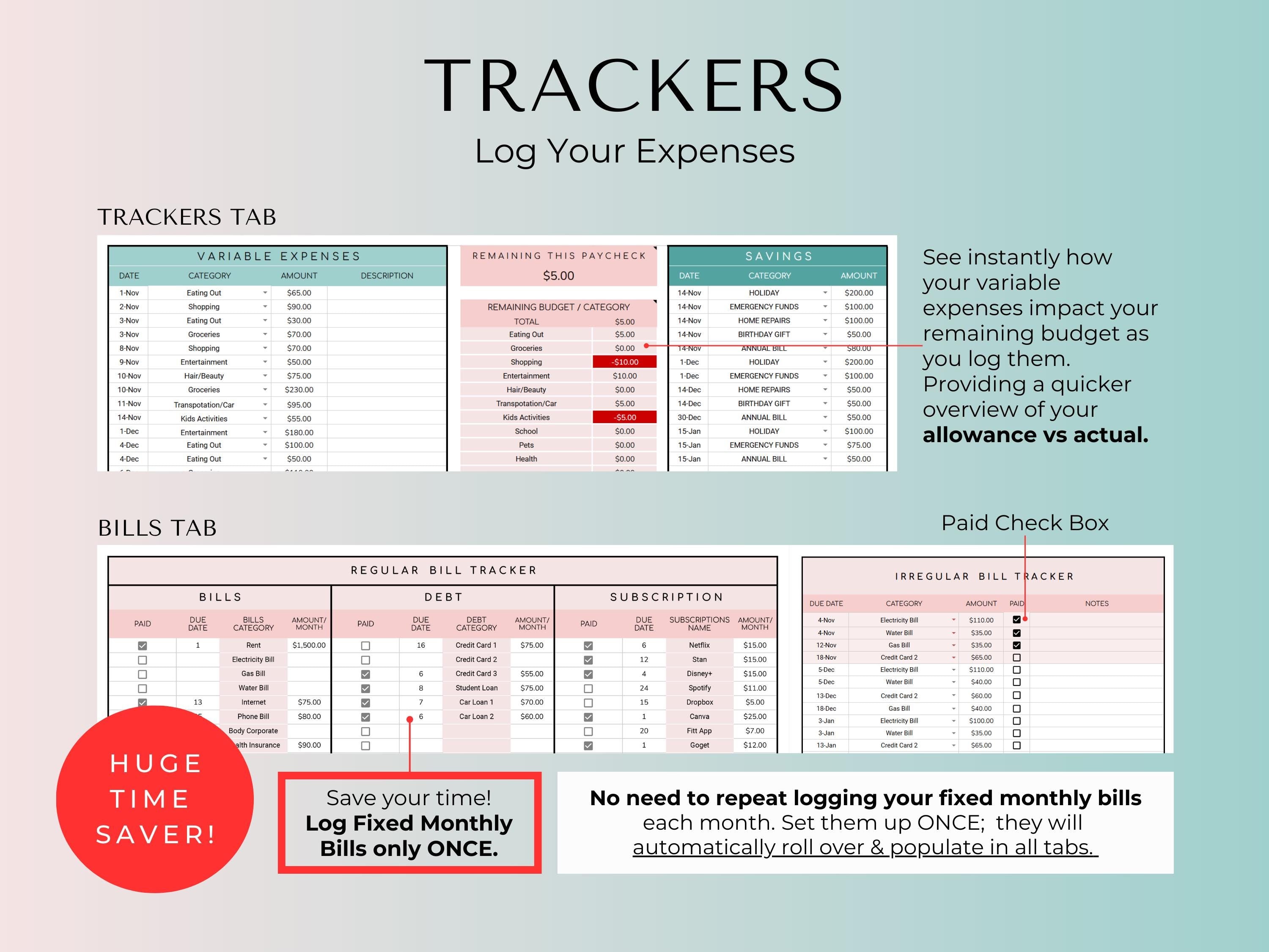 Budget By Paycheck Google Sheets Spreadsheet Template - Green Mode