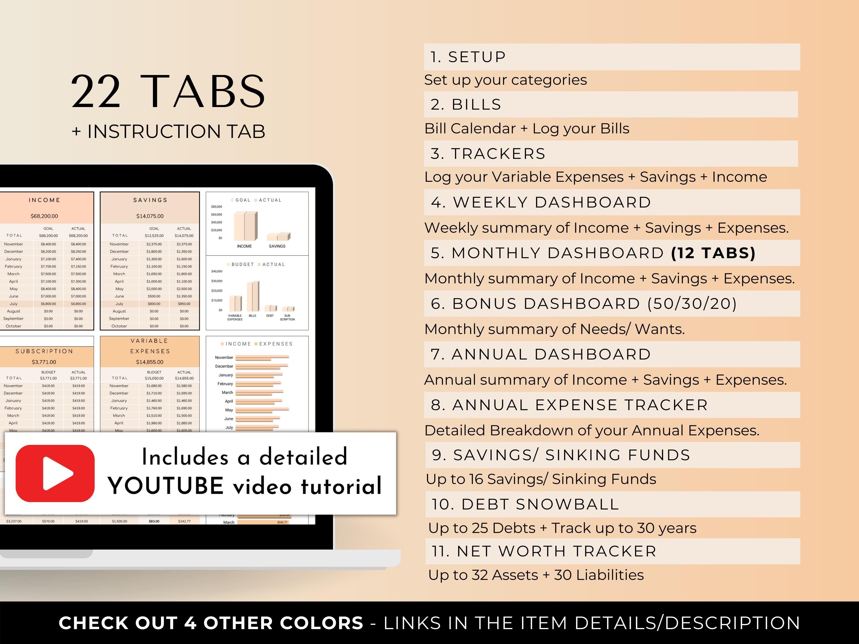 The Ultimate Budget System - Peach