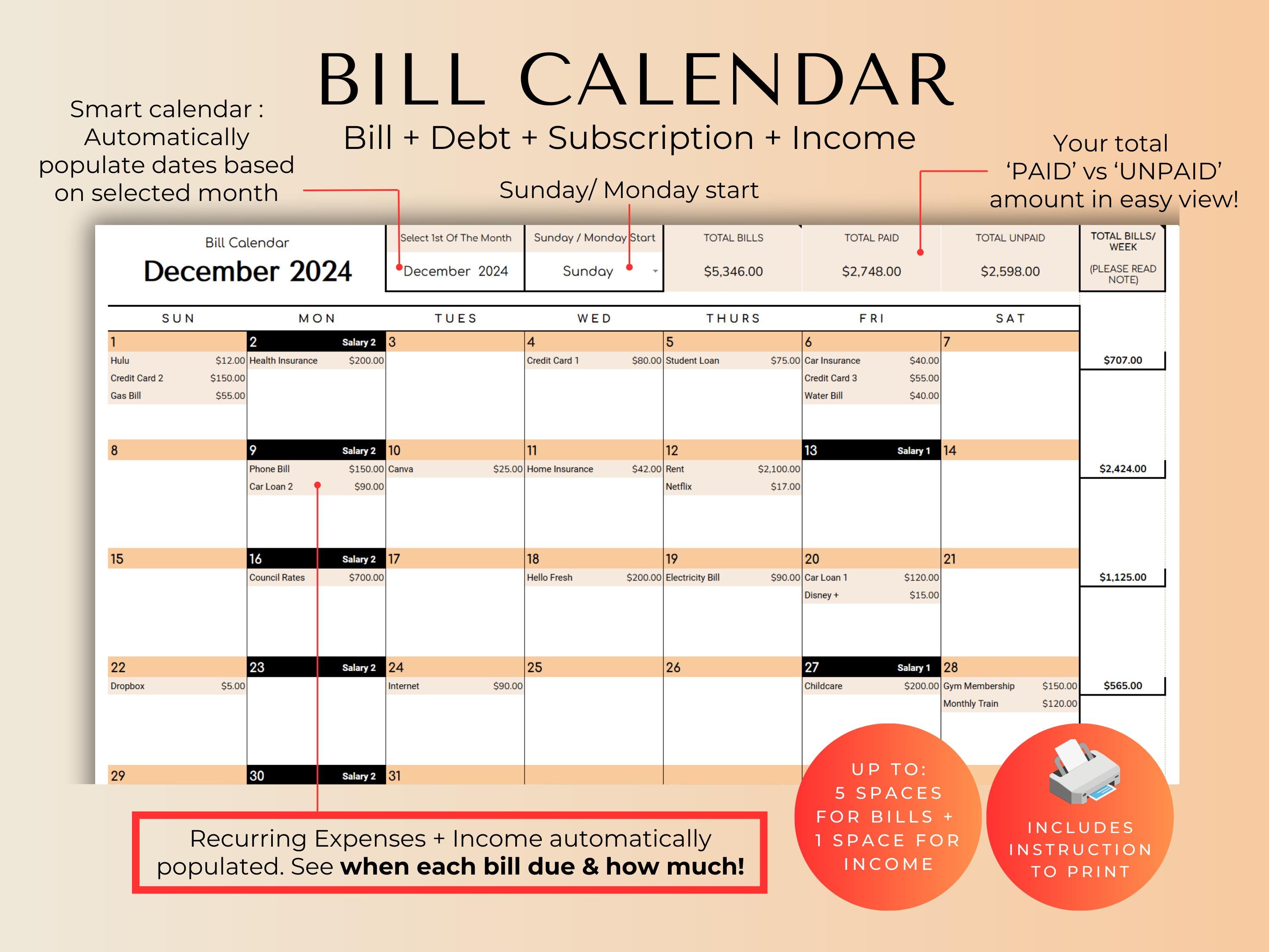 The Ultimate Budget System - Peach