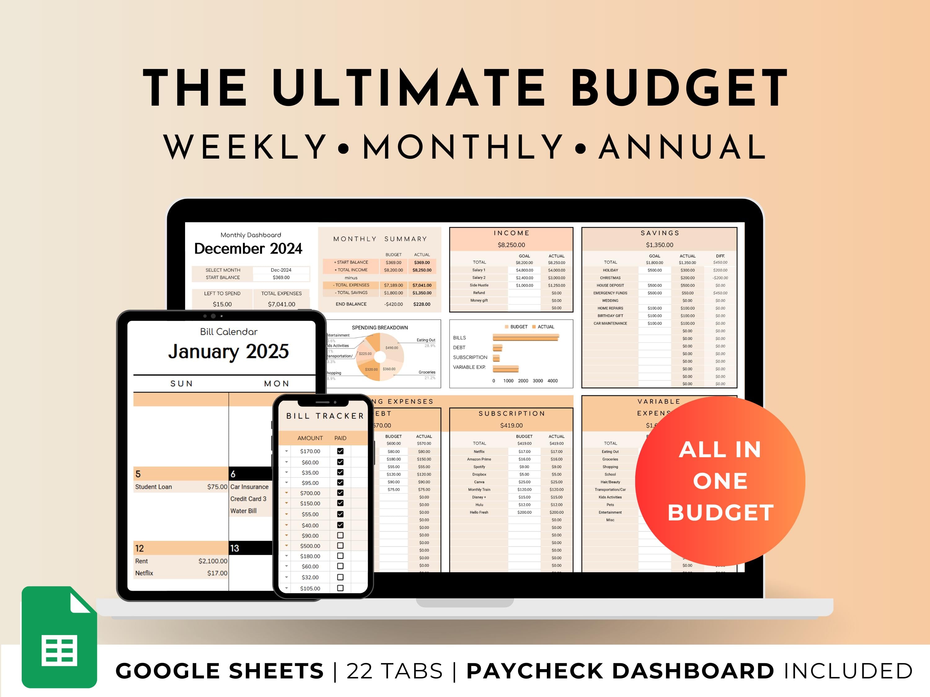 The Ultimate Budget System - Peach