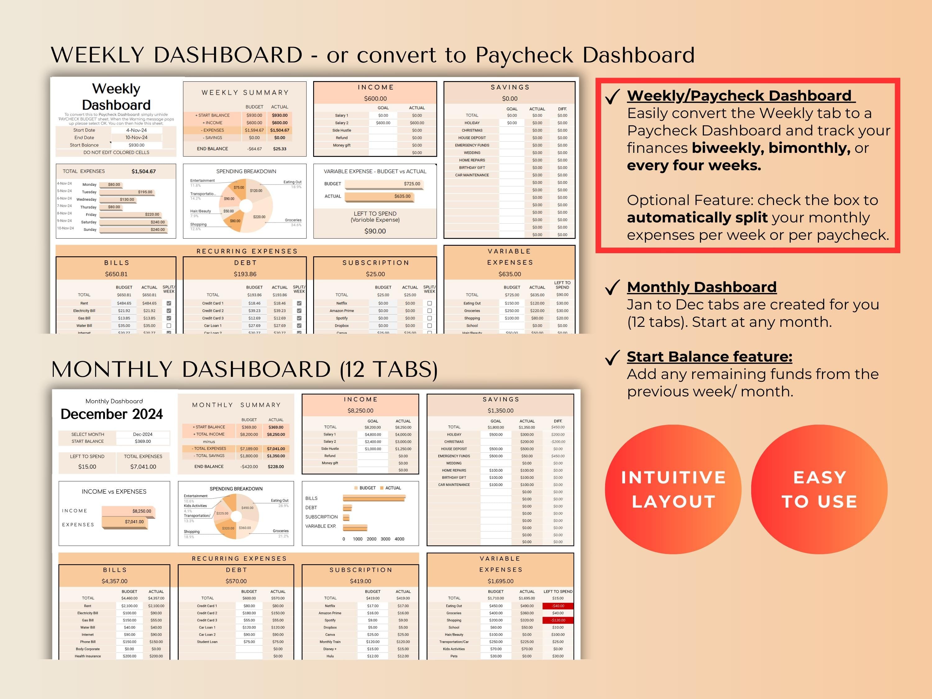 The Ultimate Budget System - Peach