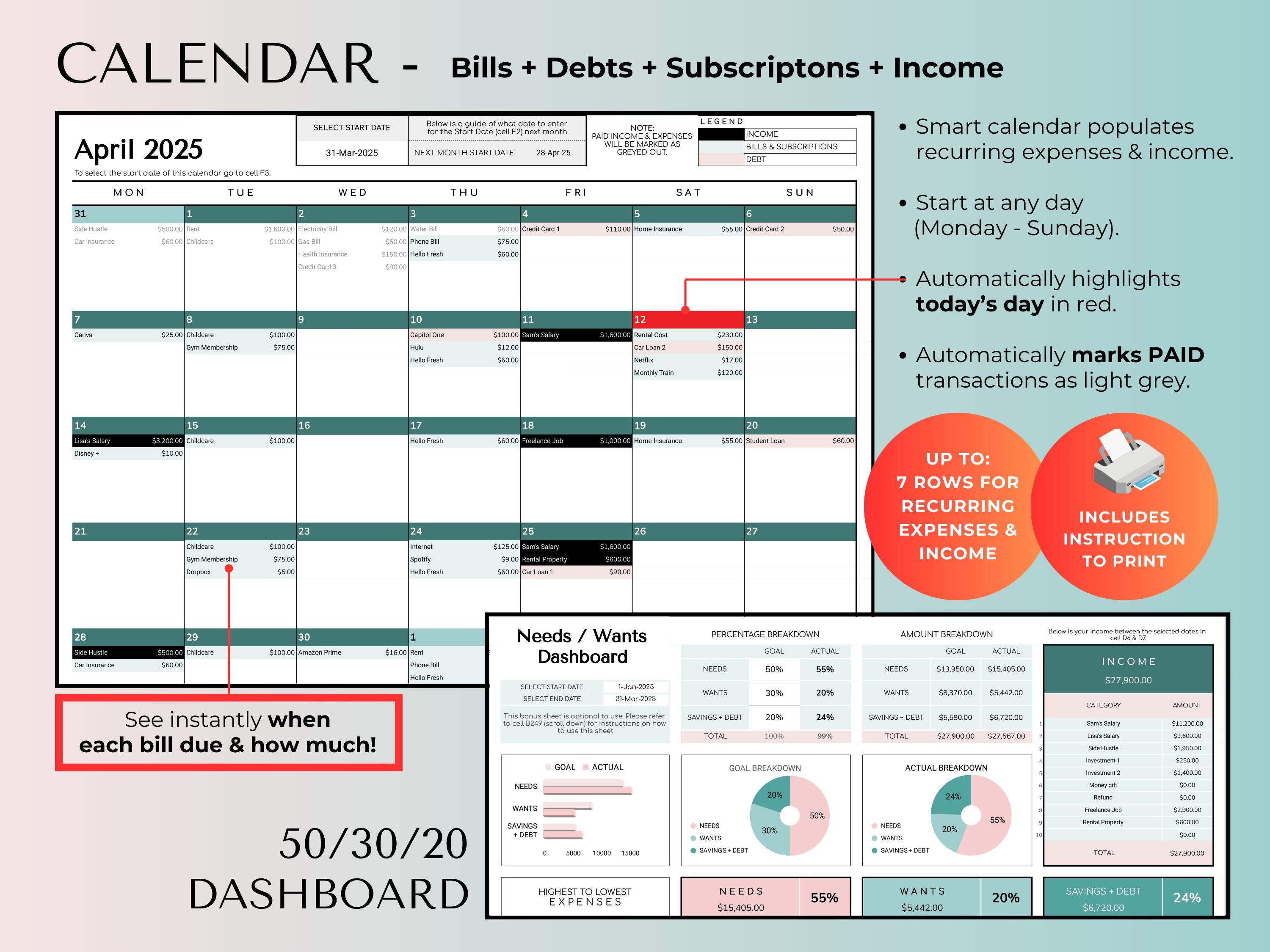 The Ultimate Budget System  - Teal Green