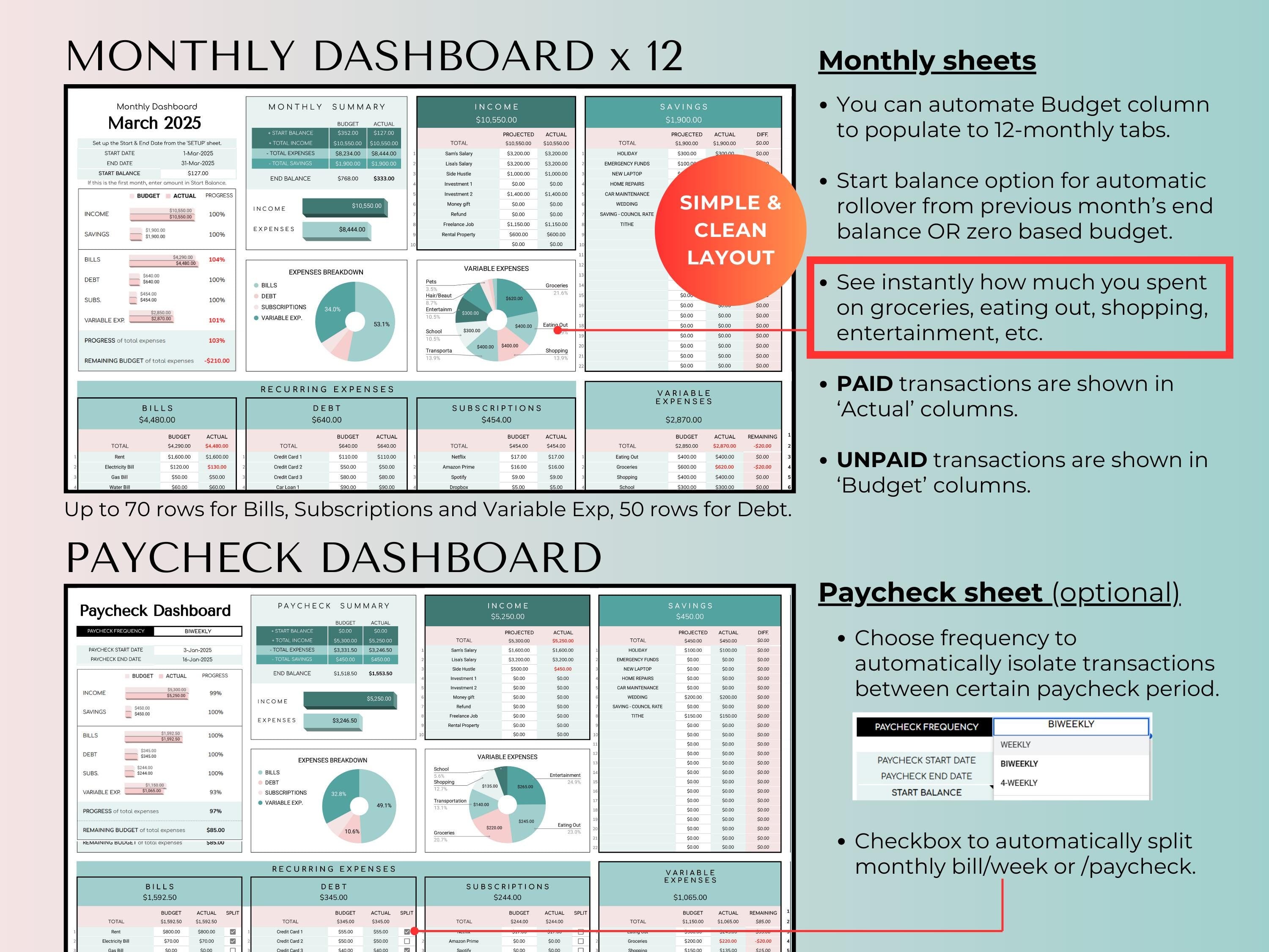 The Ultimate Budget System  - Teal Green