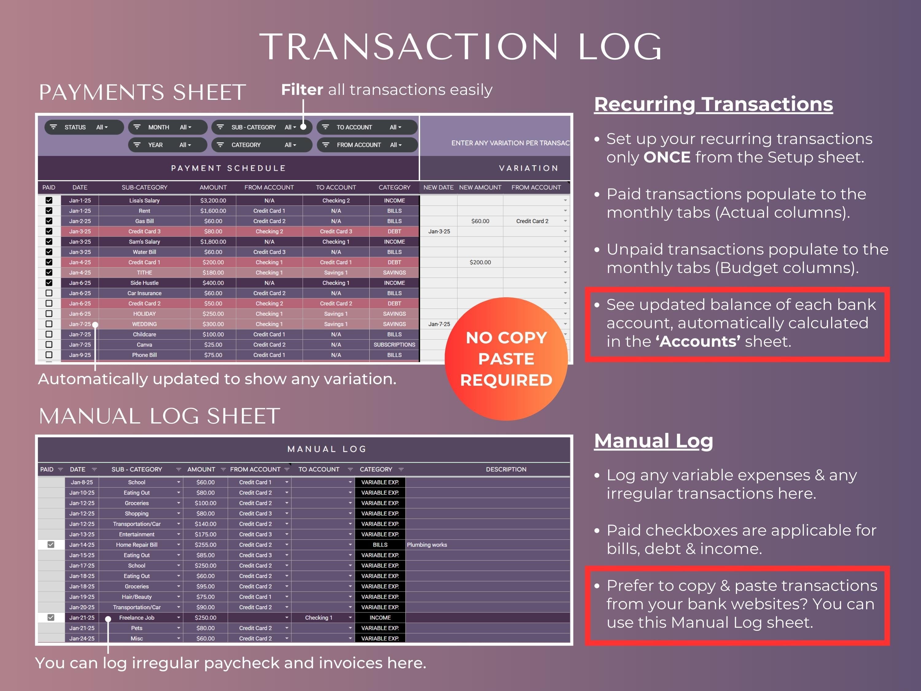 The Ultimate Budget System- Dark Purple